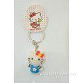 Rubber hellokitty doll creat your own design metal keyring for sale